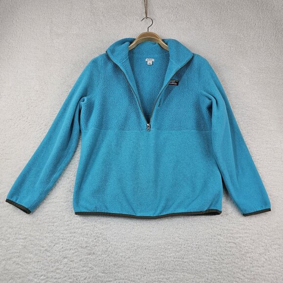 90s LL Bean Trail Fleece Large Blue Half Zip Pullover Gorpcore Vtg Sweatshirt - Picture 8 of 12